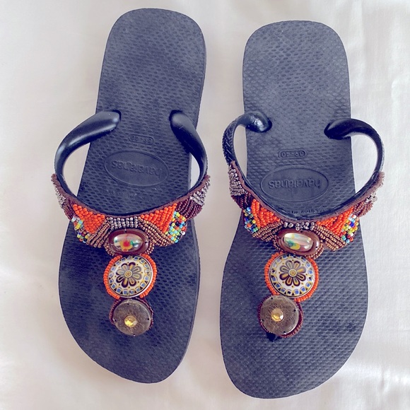 NWT Original Havaianas Beautifully Handmade Embroidered US9/10W - EUR 41/42 - Picture 2 of 6